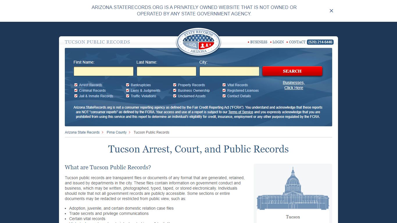 Tucson Arrest and Public Records | Arizona.StateRecords.org